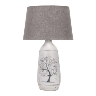 Lampa stołowa WALIA ceramiczna z szarym abażurem - Candellux Lighting