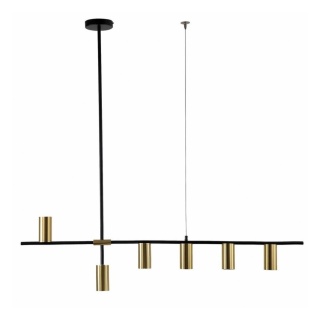 Lampa wisząca ARIZONA 6 linia czarno / złota - Light Prestige