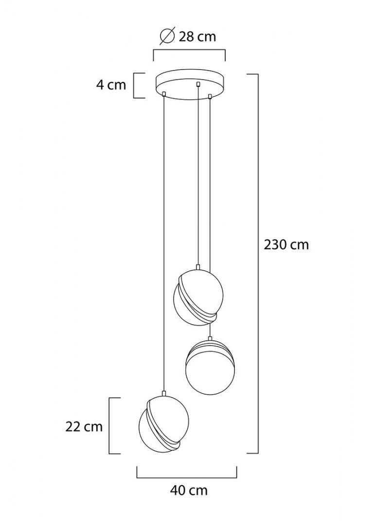 Lampa wisząca GLOBE 3 złota LED - King Home Lampa wisząca GLOBE 3 złota LED - King Home