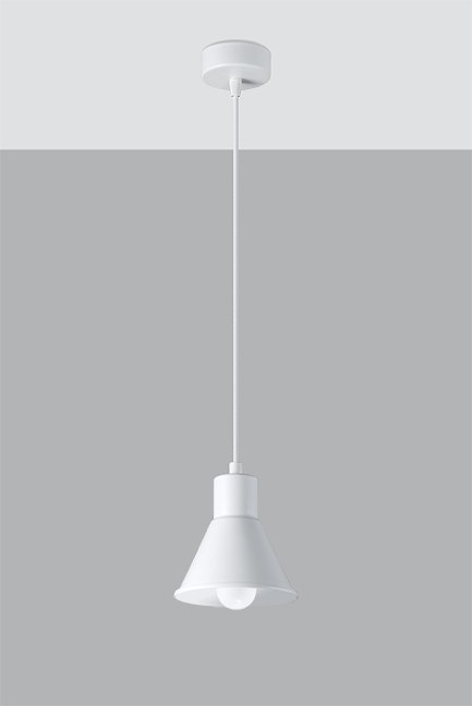 Lampa wisząca TALEJA 1 biała metalowa minimalistyczna - Sollux Lighting - wizualizacja Lampa wisząca TALEJA 1 biała metalowa minimalistyczna - Sollux Lighting - wizualizacja