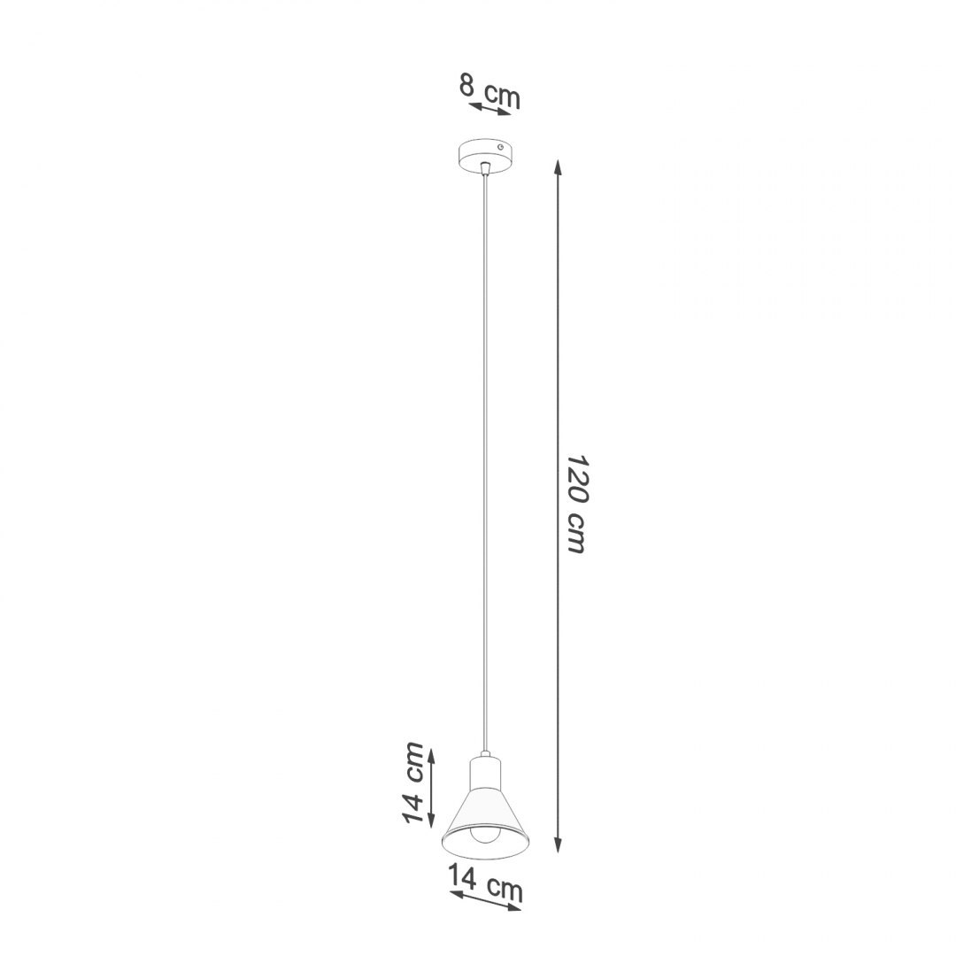 Lampa wisząca TALEJA 1 biała metalowa minimalistyczna - Sollux Lighting - rysunek techniczny Lampa wisząca TALEJA 1 biała metalowa minimalistyczna - Sollux Lighting - rysunek techniczny