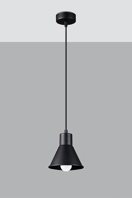 Lampa wisząca TALEJA 1 czarna metalowa minimalistyczna pojedyncza - Sollux Lighting - wizualizacja Lampa wisząca TALEJA 1 czarna metalowa minimalistyczna pojedyncza - Sollux Lighting - wizualizacja