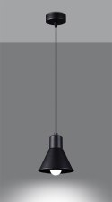 Lampa wisząca TALEJA 1 czarna metalowa minimalistyczna pojedyncza - Sollux Lighting - zapalona lampa