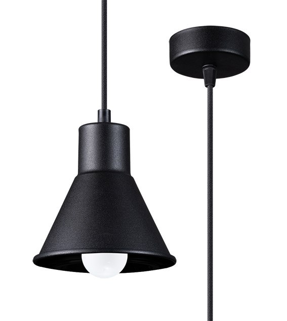 Lampa wisząca TALEJA 1 czarna metalowa minimalistyczna pojedyncza - Sollux Lighting - przybliżenie