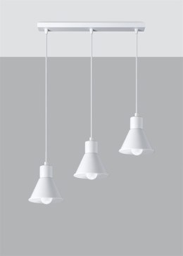 Lampa wisząca TALEJA 3 biała potrójna lampa z trzema kloszami na listwie - Sollux Lighting