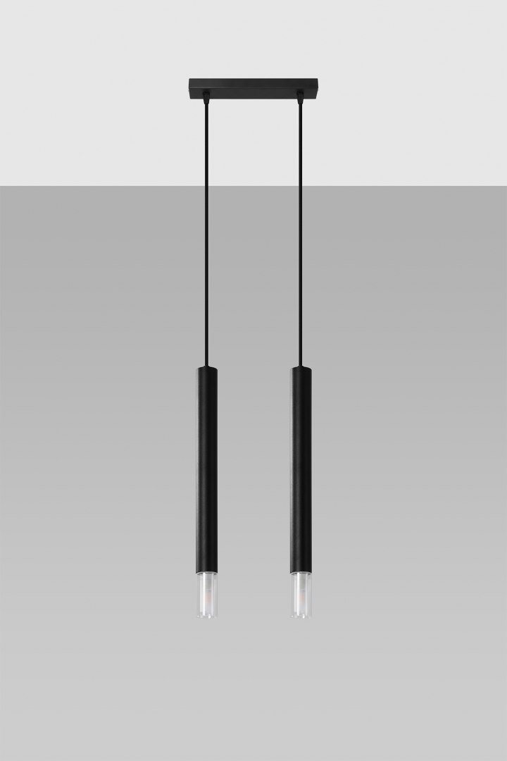 Lampa wisząca WEZYR 2 czarna - Sollux Lighting Lampa wisząca WEZYR 2 czarna - Sollux Lighting