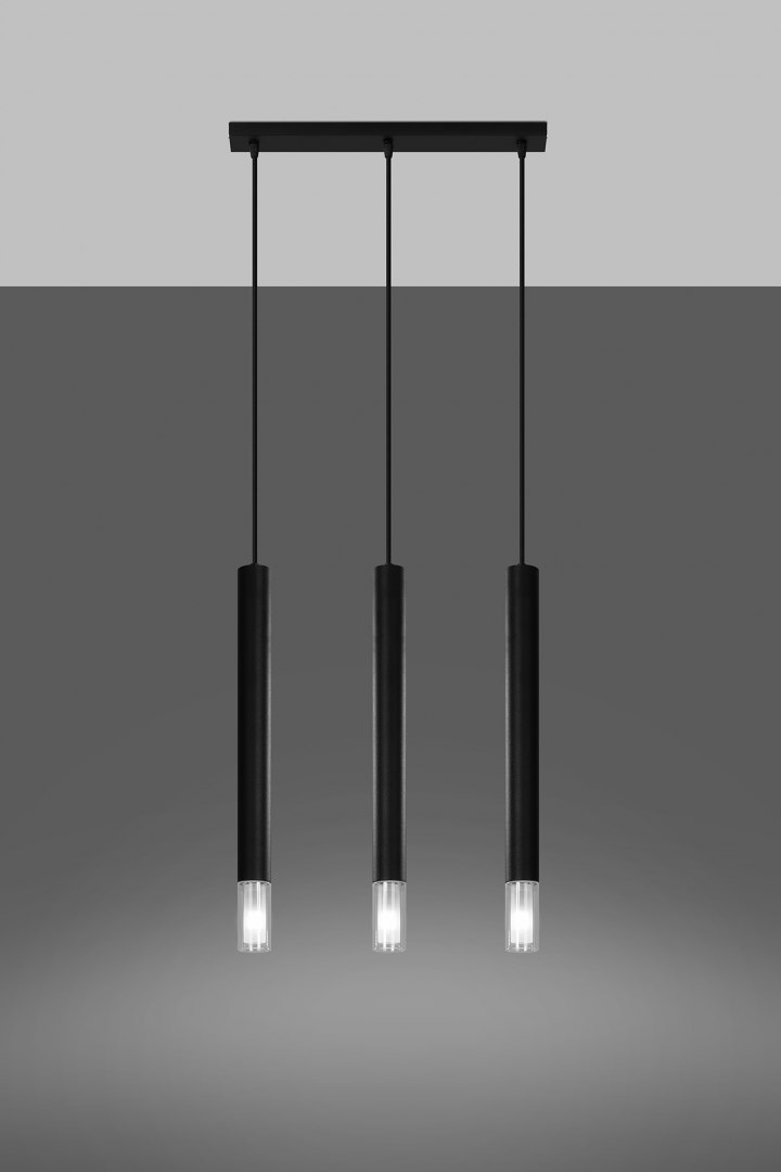 Lampa wisząca WEZYR 3 czarna - Sollux Lighting