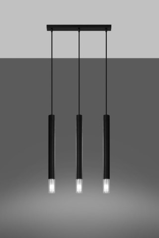 Lampa wisząca WEZYR 3 czarna - Sollux Lighting