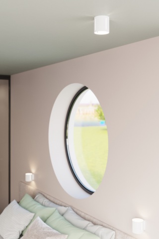 Plafon aluminiowy INEZ biały tuba natynkowa - Sollux Lighting