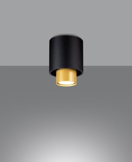 Lampa natynkowa NESI czarno-złota tuba sufitowa - Sollux Lighting