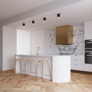 Lampa natynkowa NESI czarno-złota tuba sufitowa - Sollux Lighting