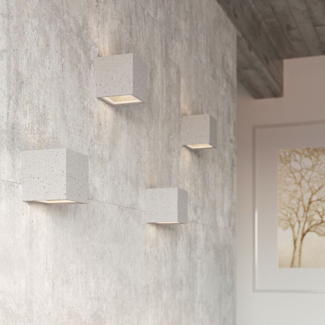 Betonowy kinkiet LEO beton szary  - Sollux Lighting - wizualizacja