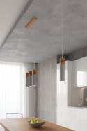 Lampa wisząca ZANE 2 szara drewno beton podwójny zwis tuba - Sollux Lighting - wizualizacja