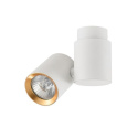Lampa natynkowa BOSTON 1 biała ze złotym ringiem regulowana tuba - Light Prestige