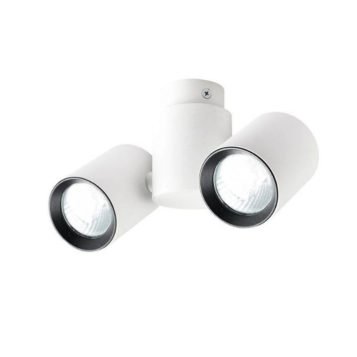 Lampa natynkowa BOSTON 2 biała z czarnym ringiem regulowane tuby podwójna - Light Prestige Lampa natynkowa BOSTON 2 biała z czarnym ringiem regulowane tuby podwójna - Light Prestige