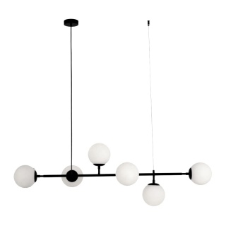 Lampa wisząca ALISA czarna / białe klosze - Light Prestige