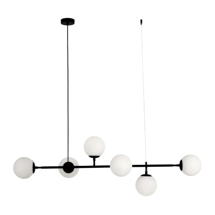 Lampa wisząca ALISA czarna / białe klosze - Light Prestige