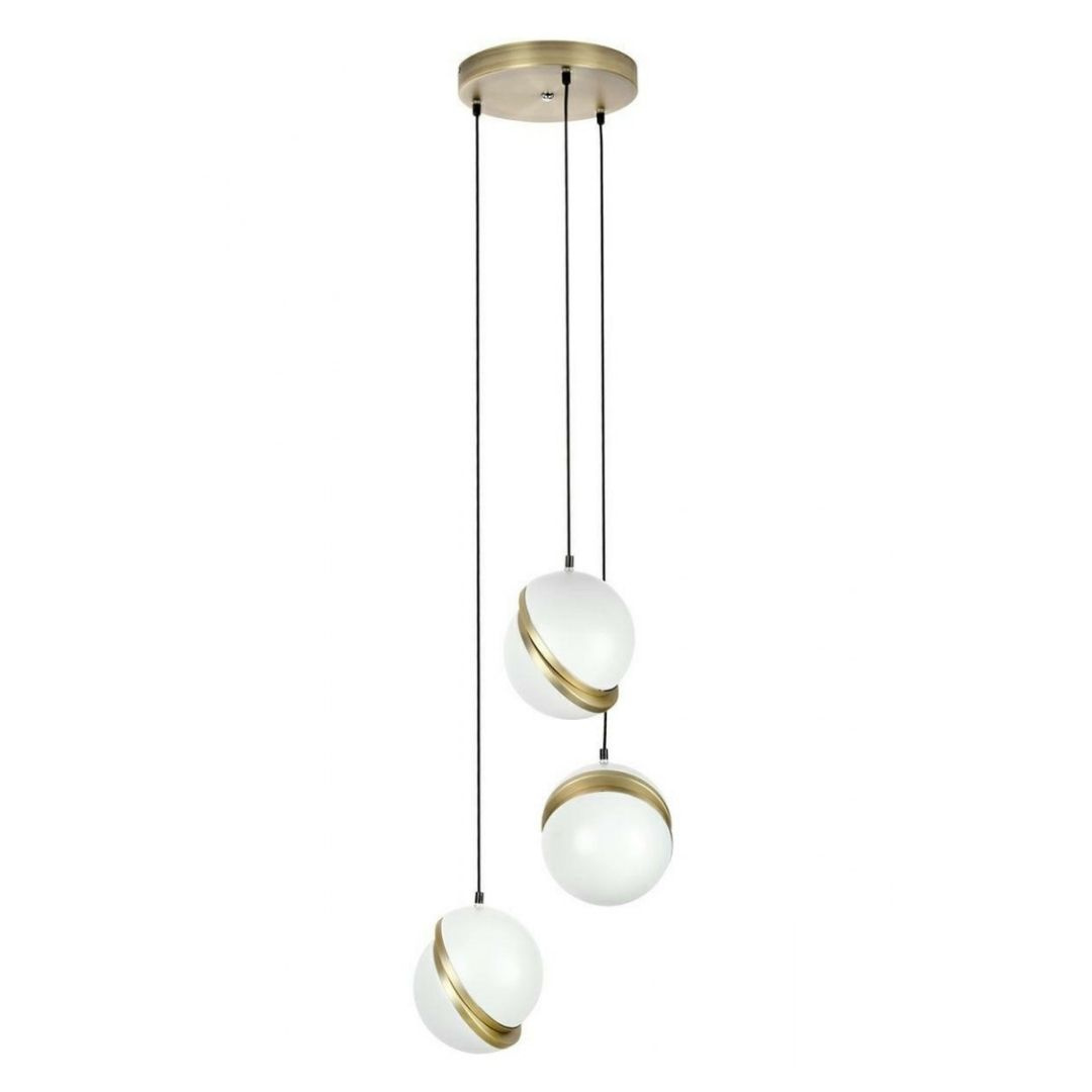Lampa wisząca potrójny zwis GLOBE 3 złota kuliste klosze LED - King Home Lampa wisząca potrójny zwis GLOBE 3 złota kuliste klosze LED - King Home