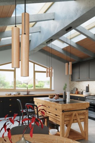 Lampa wisząca LINO 3P drewniana - Sollux Lighting