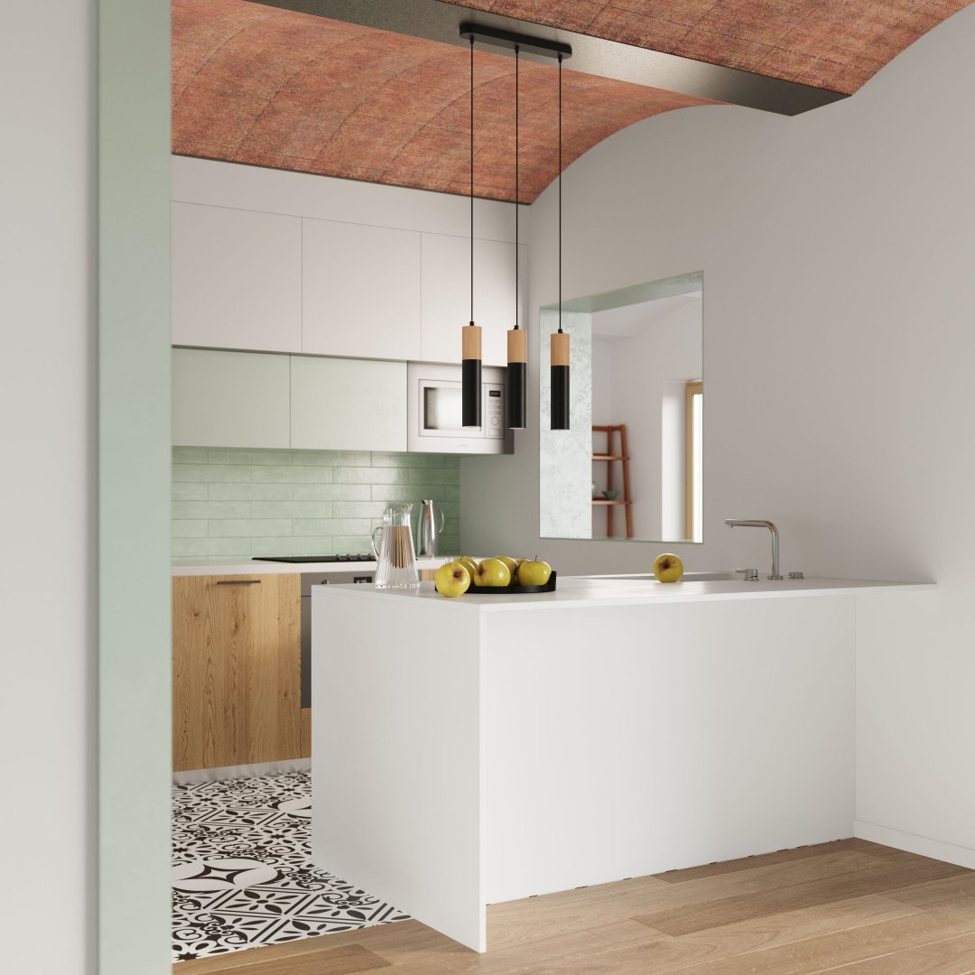 Lampa wisząca PABLO 3P czarna drewniana potrójny zwis trzy tuby - Sollux Lighting - wizualizacja Lampa wisząca PABLO 3P czarna drewniana potrójny zwis trzy tuby - Sollux Lighting - wizualizacja