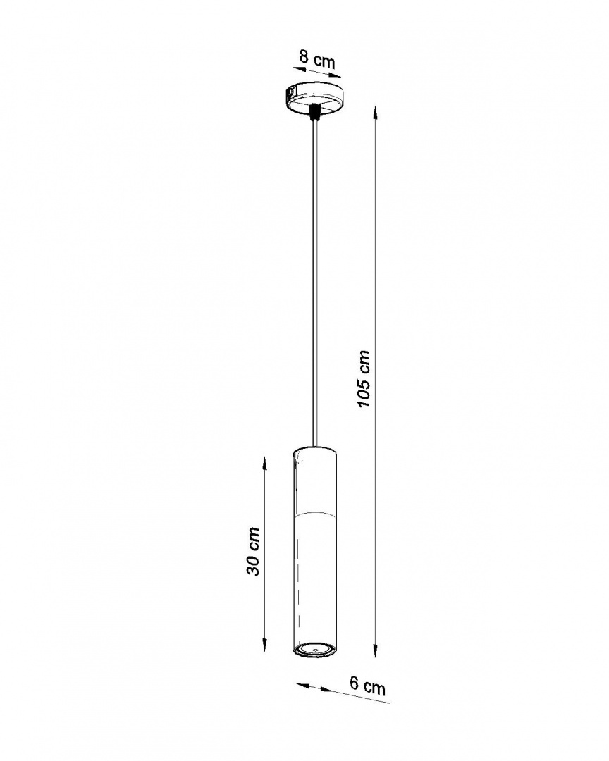 Lampa wisząca PABLO biała - Sollux Lighting - wymiary rysunek techniczny Lampa wisząca PABLO biała - Sollux Lighting - wymiary rysunek techniczny