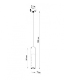 Lampa wisząca PABLO biała - Sollux Lighting - wymiary rysunek techniczny