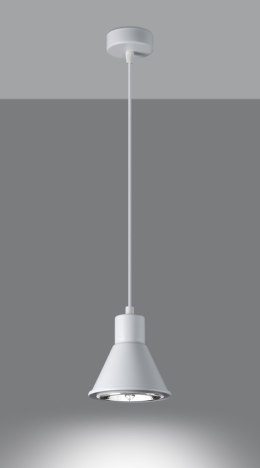 Lampa wisząca TAZILA 1 biała pojedynczy klosz metalowy - Sollux Lighting
