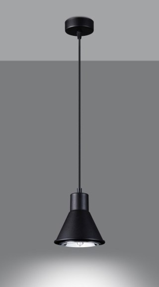 Lampa wisząca TAZILA 1 czarna pojedynczy zwis loftowa - Sollux Lighting