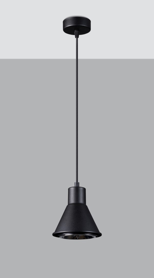Lampa wisząca TAZILA 1 czarna pojedyncza jeden klosz loftowa - Sollux Lighting Lampa wisząca TAZILA 1 czarna pojedyncza jeden klosz loftowa - Sollux Lighting