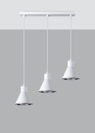 Lampa wisząca TAZILA 3 biała potrójna trzy klosze na różnych wysokościach - Sollux Lighting
