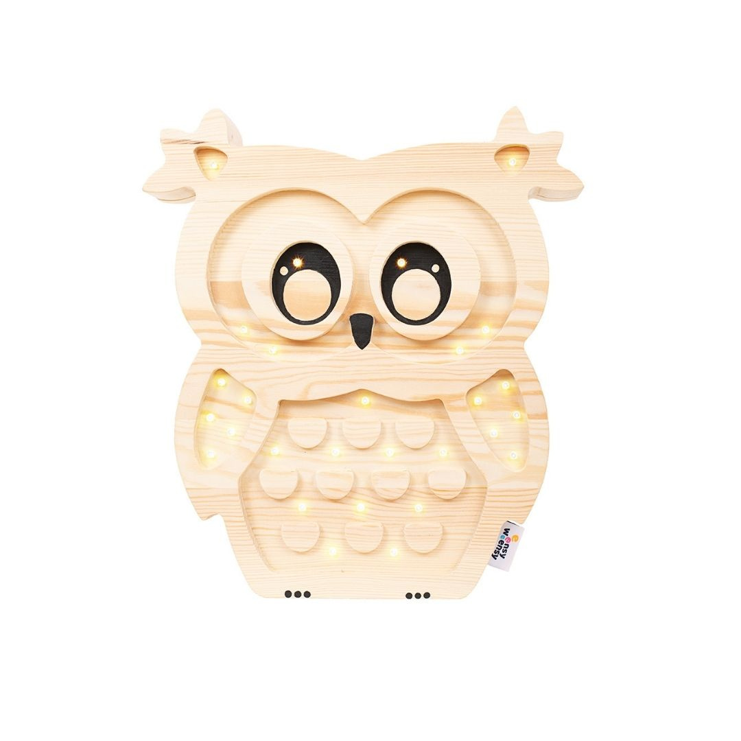 Lampka dziecięca MIDNIGHT OWL WOOD drewniana sowa - Eensy Weensy Lampka dziecięca MIDNIGHT OWL WOOD drewniana sowa - Eensy Weensy