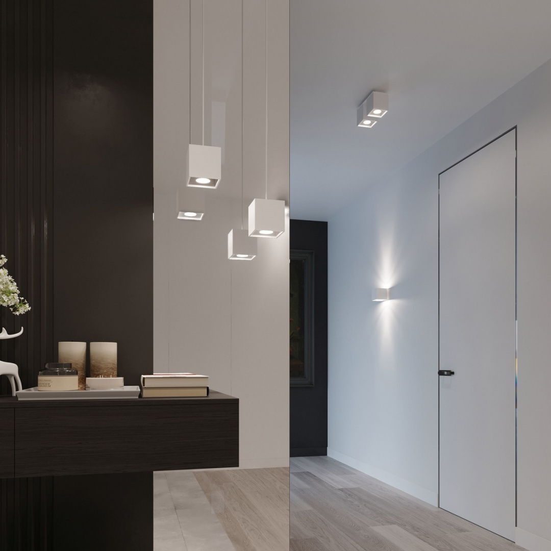 Plafon QUAD 1 biały sześcian kostka oświetlenie sufitowe - Sollux Lighting - wizualizacja Plafon QUAD 1 biały sześcian kostka oświetlenie sufitowe - Sollux Lighting - wizualizacja