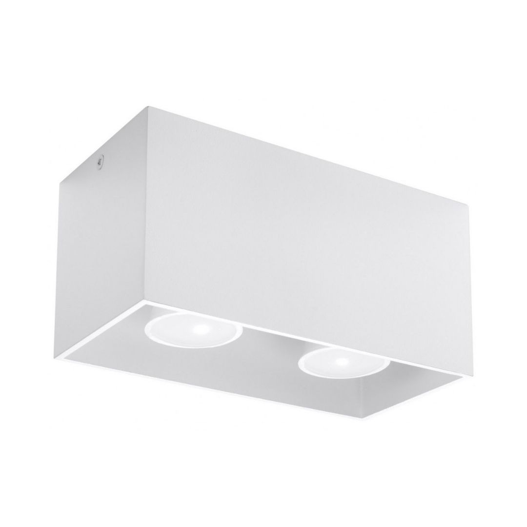 Plafon lampa sufitowa QUAD MAXI biały nowoczesny prostokątny podwójny G9 salon sypialnia - Sollux Lighting