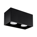 Plafon lampa sufitowa QUAD MAXI czarny nowoczesny prostokątny podwójny G9 salon sypialnia - Sollux Lighting