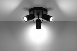 Plafon stalowy RING 3P czarny potrójny regulowane tuby - Sollux Lighting