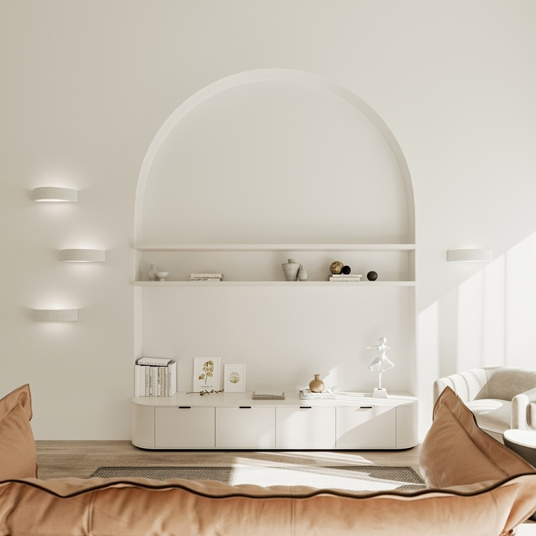 Kinkiet ceramiczny ATENA biały lampa ścienna dekoracyjna- Sollux Lighting- wizualizacja