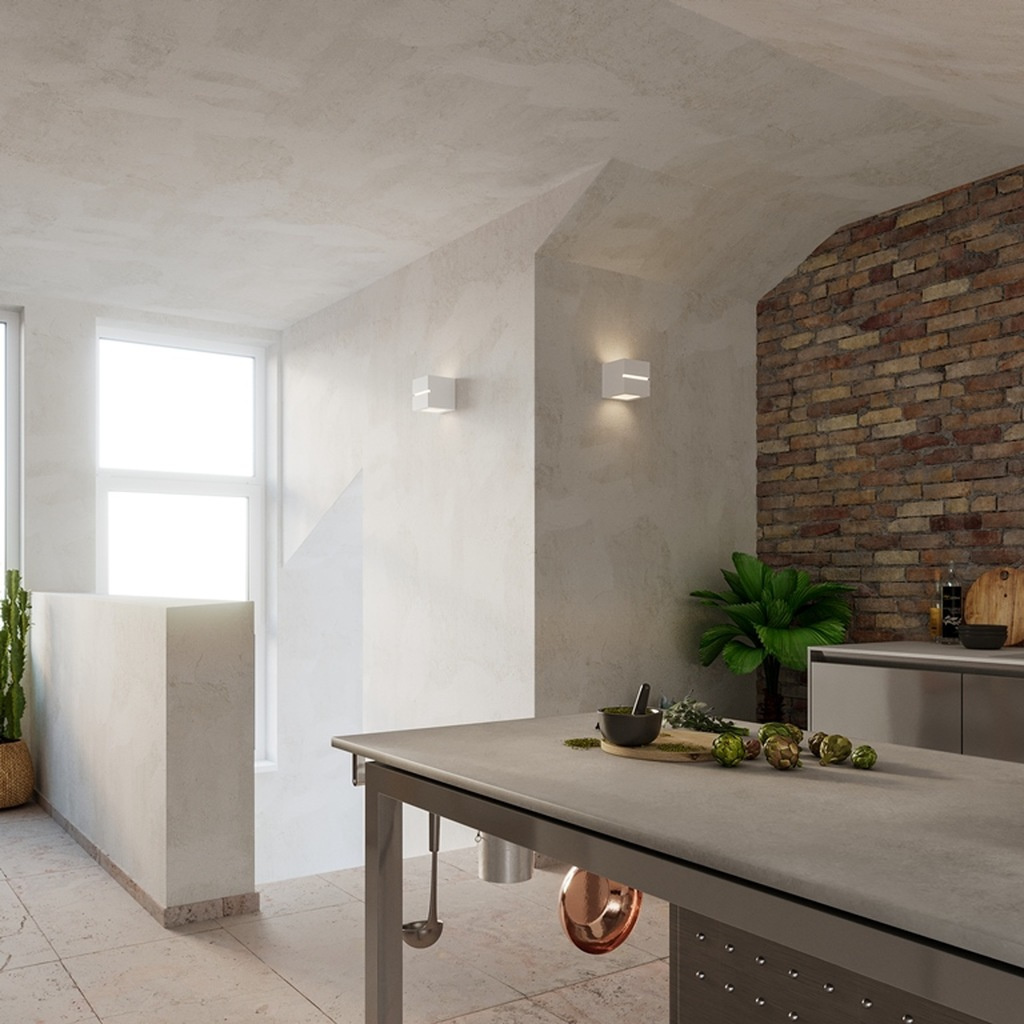 Kinkiet ceramiczny LEO LINE biały lampa ścienna dekoracyjna - Sollux Lighting - wizualizacja Kinkiet ceramiczny LEO LINE biały lampa ścienna dekoracyjna - Sollux Lighting - wizualizacja