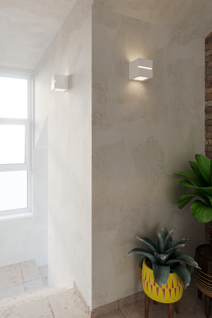 Ceramiczny kinkiet LEO LINE biały lampa ścienna dekoracyjna - Sollux Lighting - wizualizacja Ceramiczny kinkiet LEO LINE biały lampa ścienna dekoracyjna - Sollux Lighting - wizualizacja