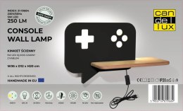 Kinkiet lampka dziecięca LED z półką CONSOLE konsola czarna z przewodem i wtyczką - Candellux Lighting