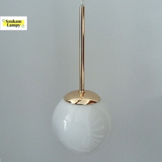 Lampa wisząca BAO I GOLD IP44 złota z białym kulistym kloszem - Orlicki Design