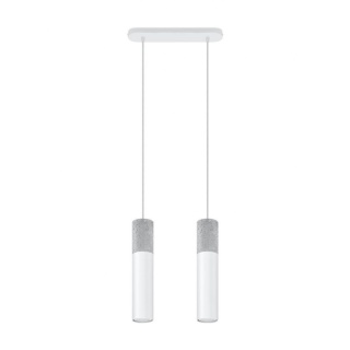 Lampa wisząca BORGIO 2 betonowa biała podwójny zwis - Sollux Lighting