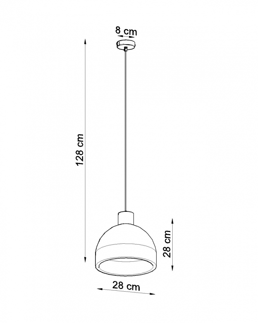 Lampa wisząca Damaso Sollux Lighting - wymiary rysunek techniczny