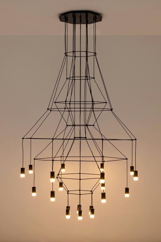 Lampa wisząca FLUSSO 20 czarna pająk - King Home