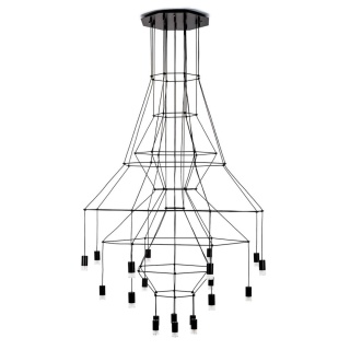 Lampa wisząca FLUSSO 20 czarna pająk - King Home