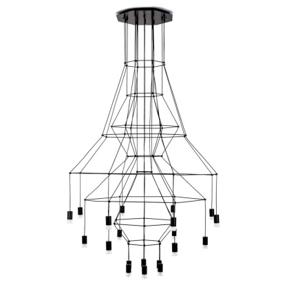 Lampa wisząca FLUSSO 20 czarna pająk - King Home