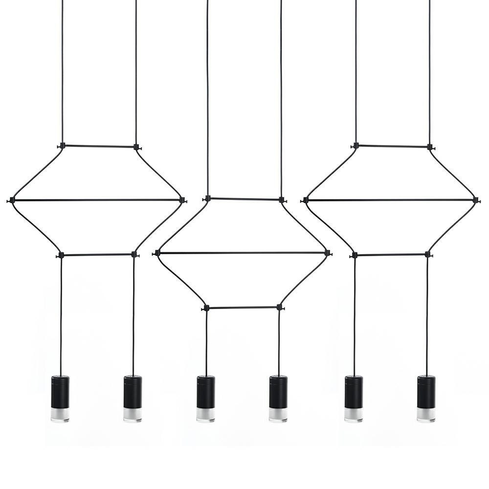 Lampa wisząca FLUSSO LINE 6 czarna minimalistyczna industrialna - King Home Lampa wisząca FLUSSO LINE 6 czarna minimalistyczna industrialna - King Home