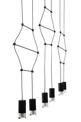 Lampa wisząca FLUSSO LINE 6 czarna minimalistyczna industrialna - King Home