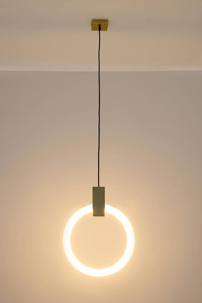 Lampa wisząca HOPP 40 antyczny mosiądz zwis kółko kołatka - King Home Lampa wisząca HOPP 40 antyczny mosiądz zwis kółko kołatka - King Home
