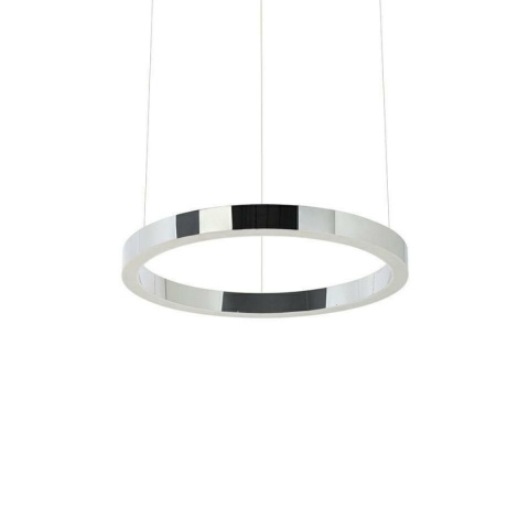 Lampa wisząca RING 40 srebrna LED obręcz pierścień do salonu - King Home