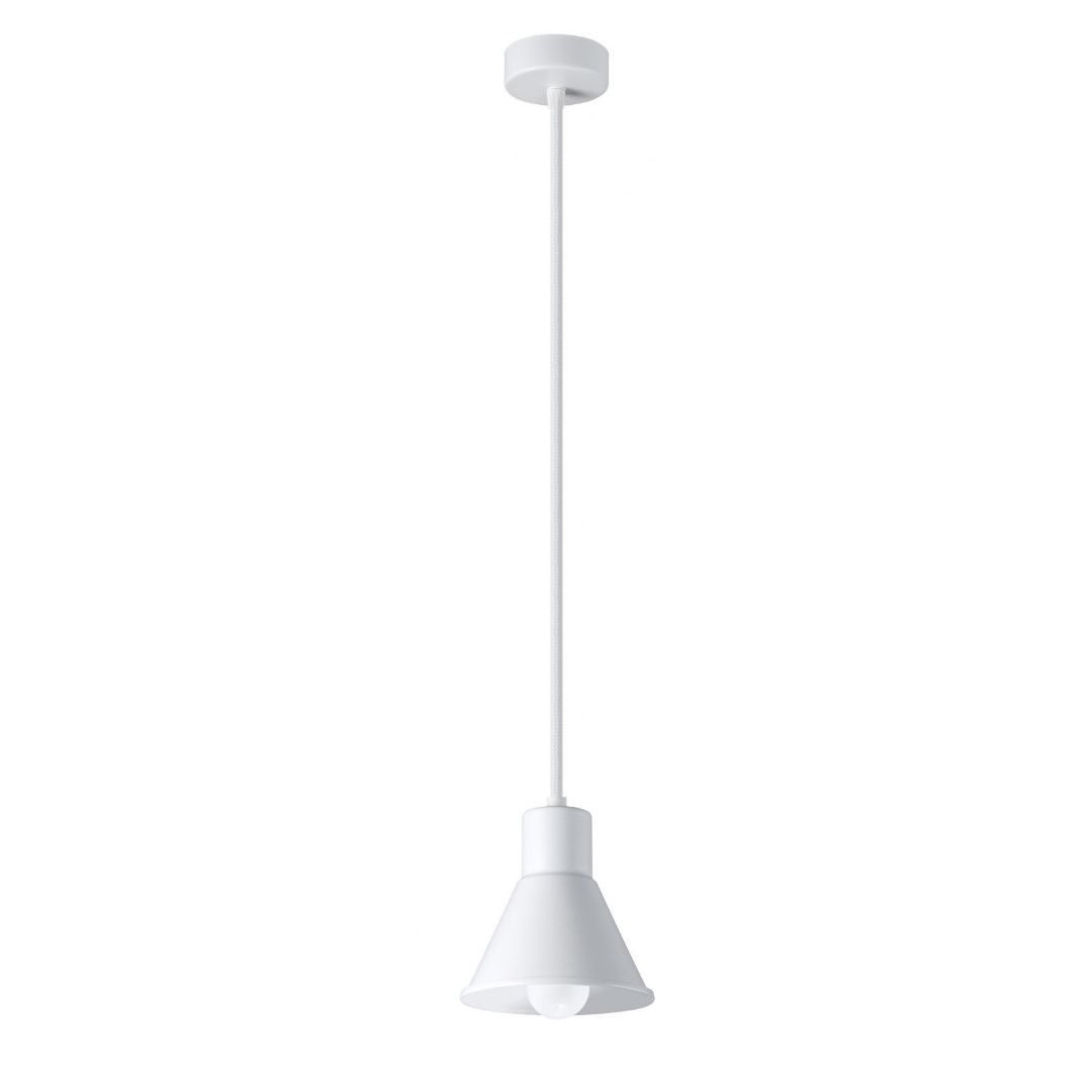 Lampa wisząca TALEJA 1 biała metalowa minimalistyczna - Sollux Lighting Lampa wisząca TALEJA 1 biała metalowa minimalistyczna - Sollux Lighting